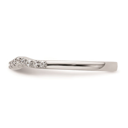 0.18ct. CZ Solid Real 14k White Gold Wedding Wedding Band Ring