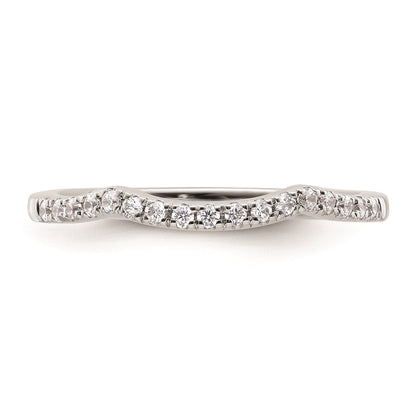 0.18ct. CZ Solid Real 14k White Gold Wedding Wedding Band Ring