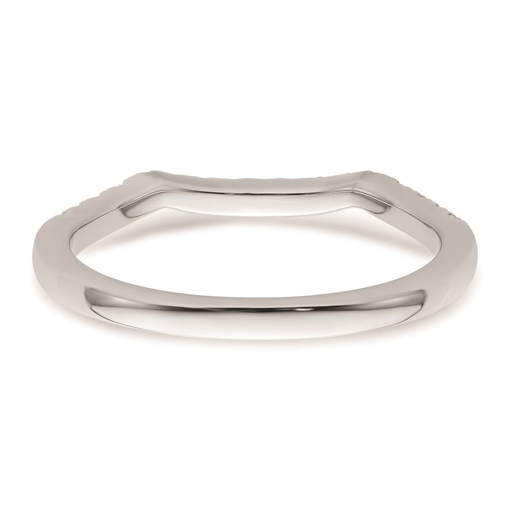 0.18ct. CZ Solid Real 14k White Gold Wedding Wedding Band Ring