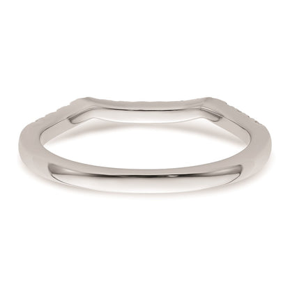 0.18ct. CZ Solid Real 14k White Gold Wedding Wedding Band Ring