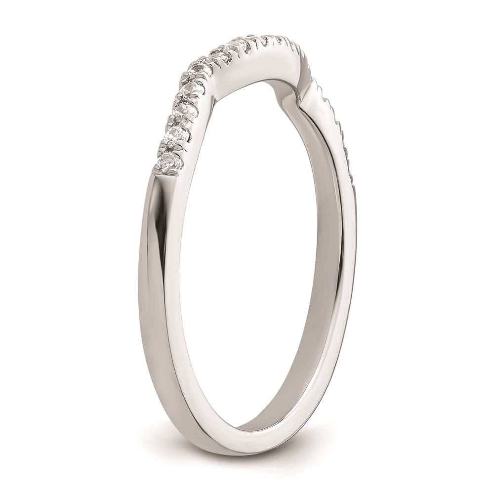 0.18ct. CZ Solid Real 14k White Gold Wedding Wedding Band Ring