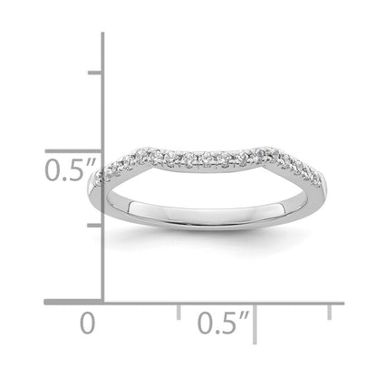 0.18ct. CZ Solid Real 14k White Gold Wedding Wedding Band Ring