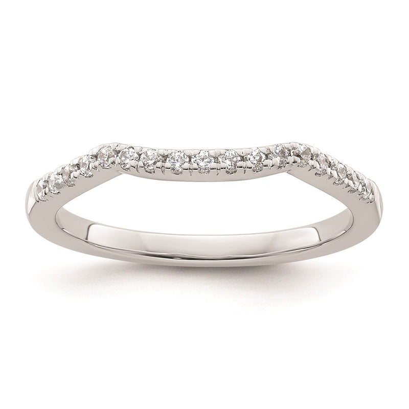 14k White Gold Real Diamond Wedding Band