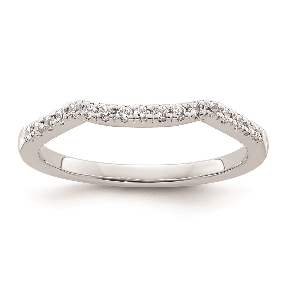0.18ct. CZ Solid Real 14k White Gold Wedding Wedding Band Ring
