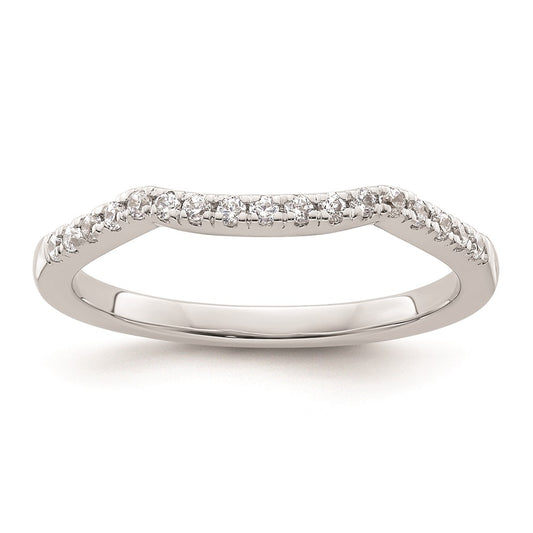 0.18ct. CZ Solid Real 14k White Gold Wedding Wedding Band Ring