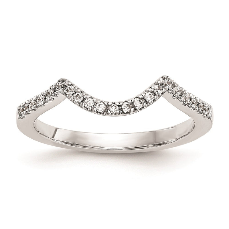 14k White Gold Real Diamond Wedding Band