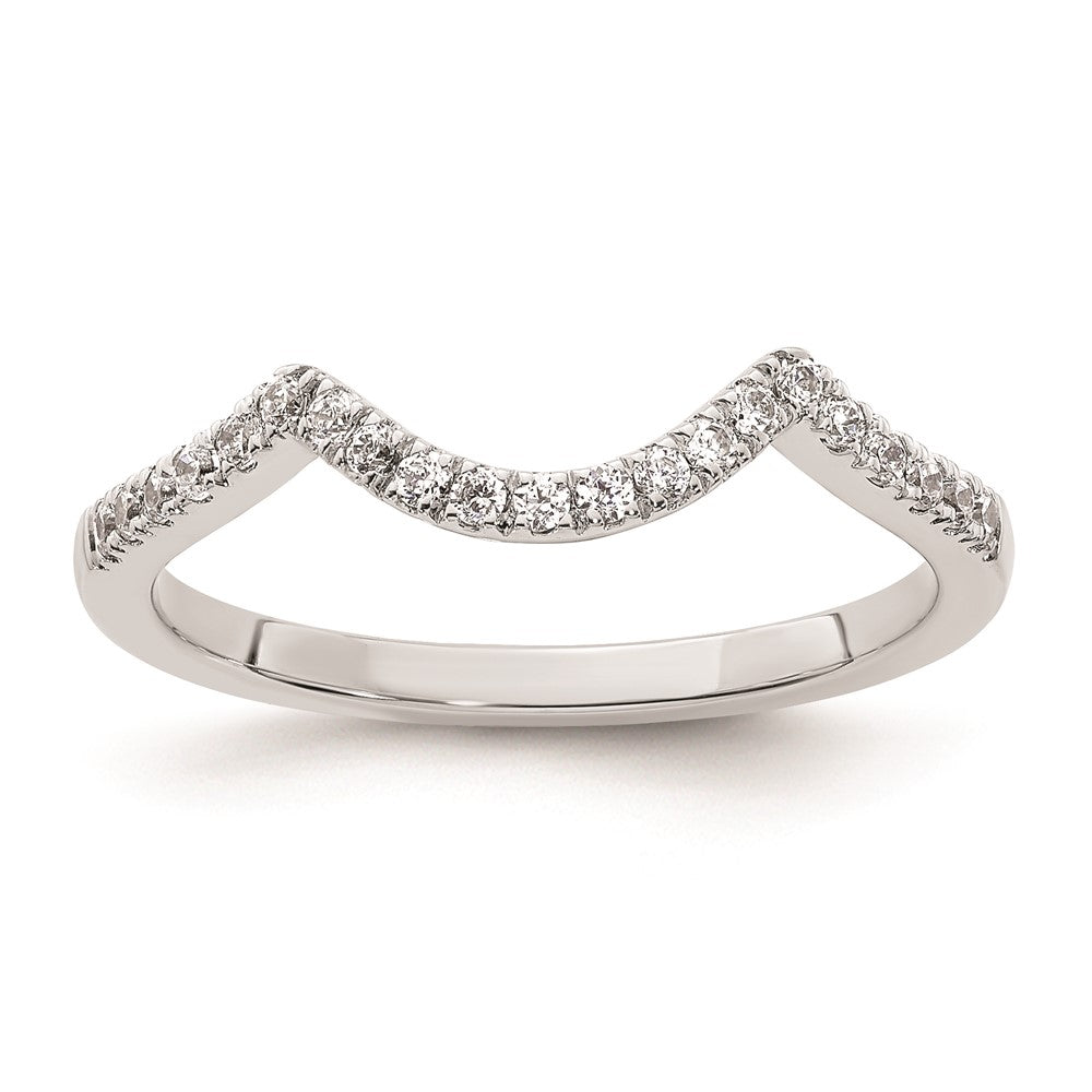 0.21ct. CZ Solid Real 14k White Gold Wedding Wedding Band Ring