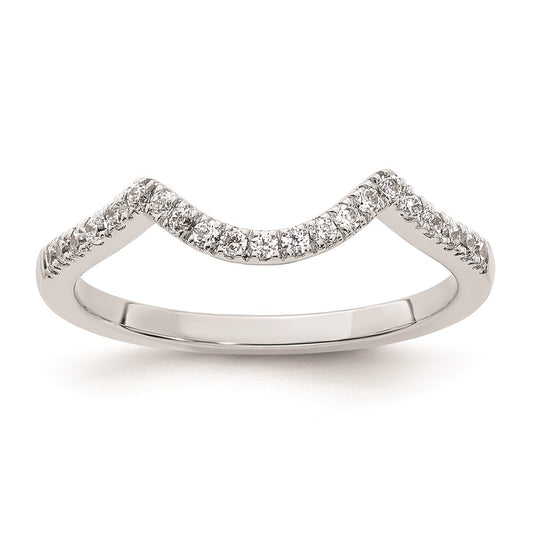0.21ct. CZ Solid Real 14k White Gold Wedding Wedding Band Ring