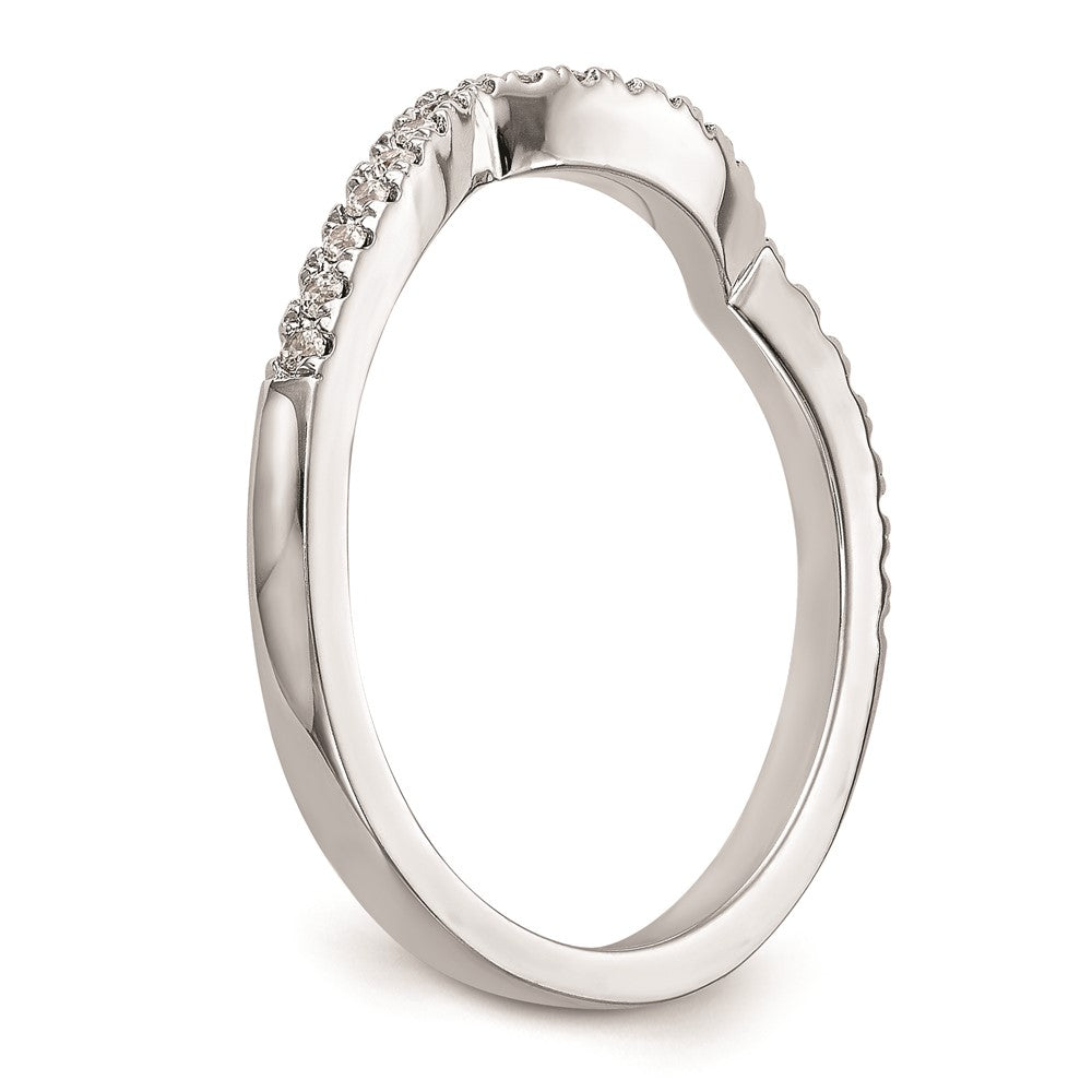 0.23ct. CZ Solid Real 14k White Gold Wedding Wedding Band Ring