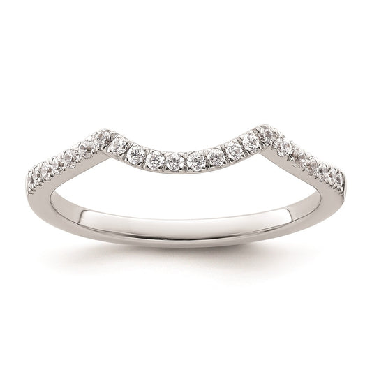 0.17ct. CZ Solid Real 14k White Gold Wedding Wedding Band Ring