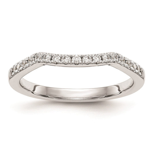 14k White Gold Real Diamond Wedding Band