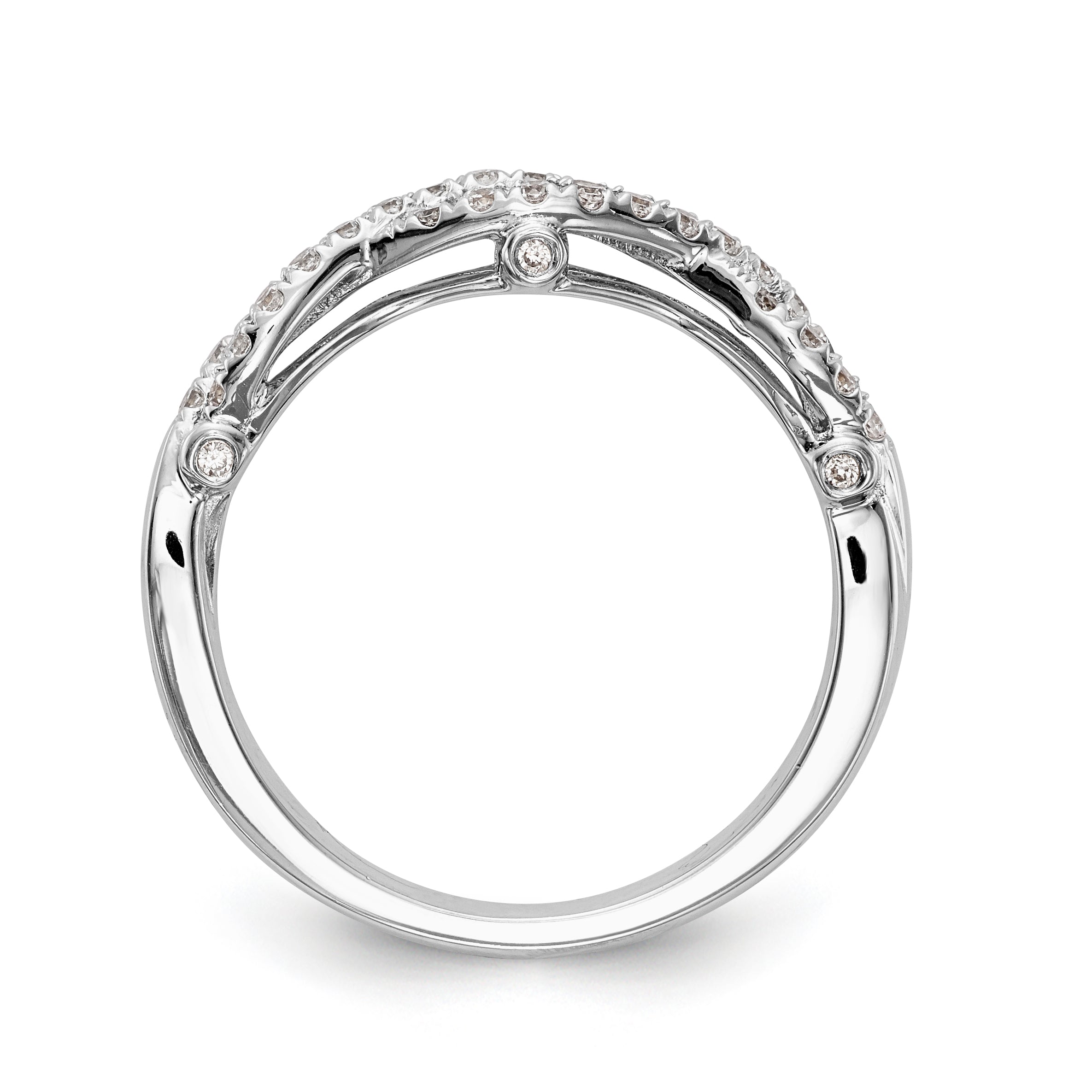 0.23ct. CZ Solid Real 14k White Gold Wedding Wedding Band Ring