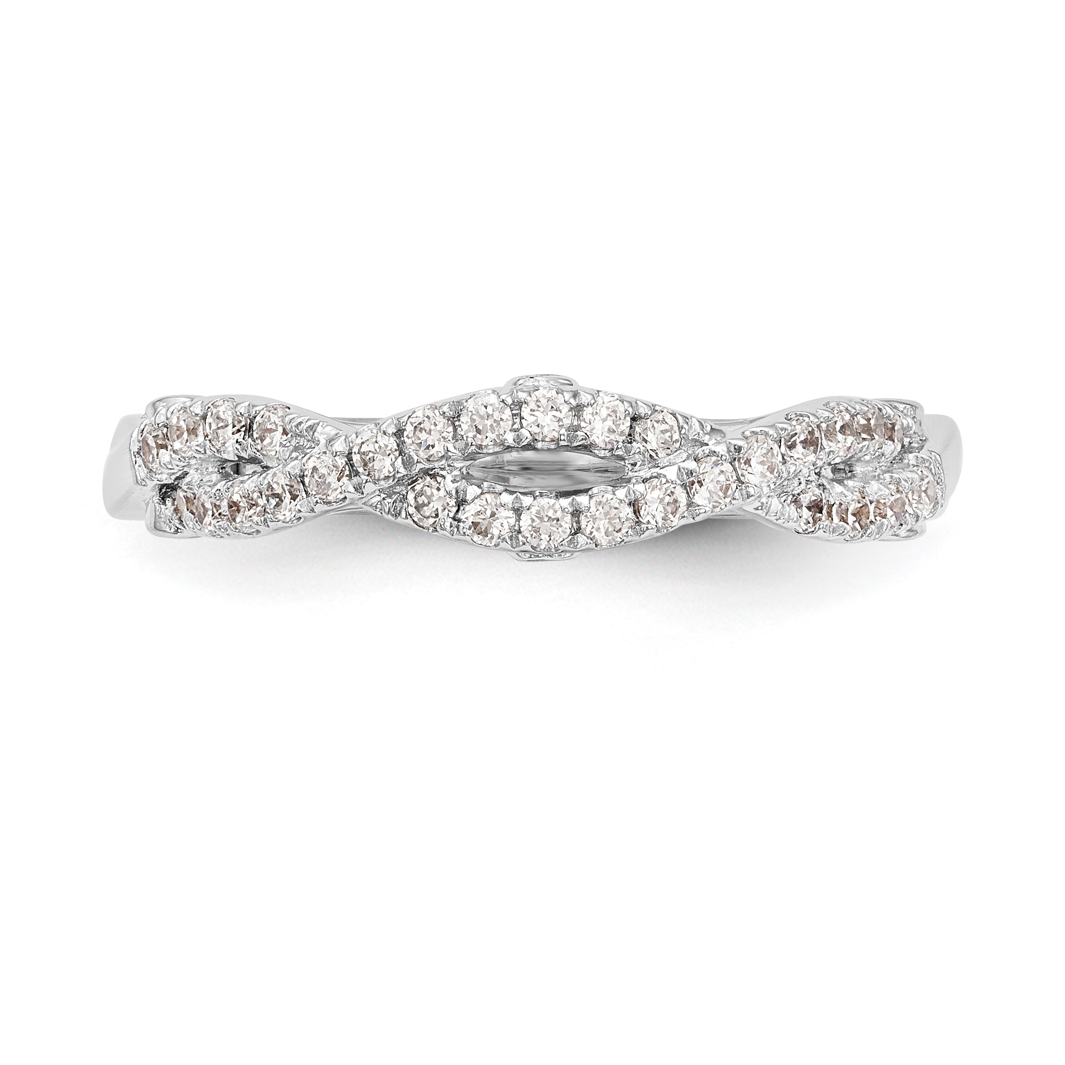 0.23ct. CZ Solid Real 14k White Gold Wedding Wedding Band Ring