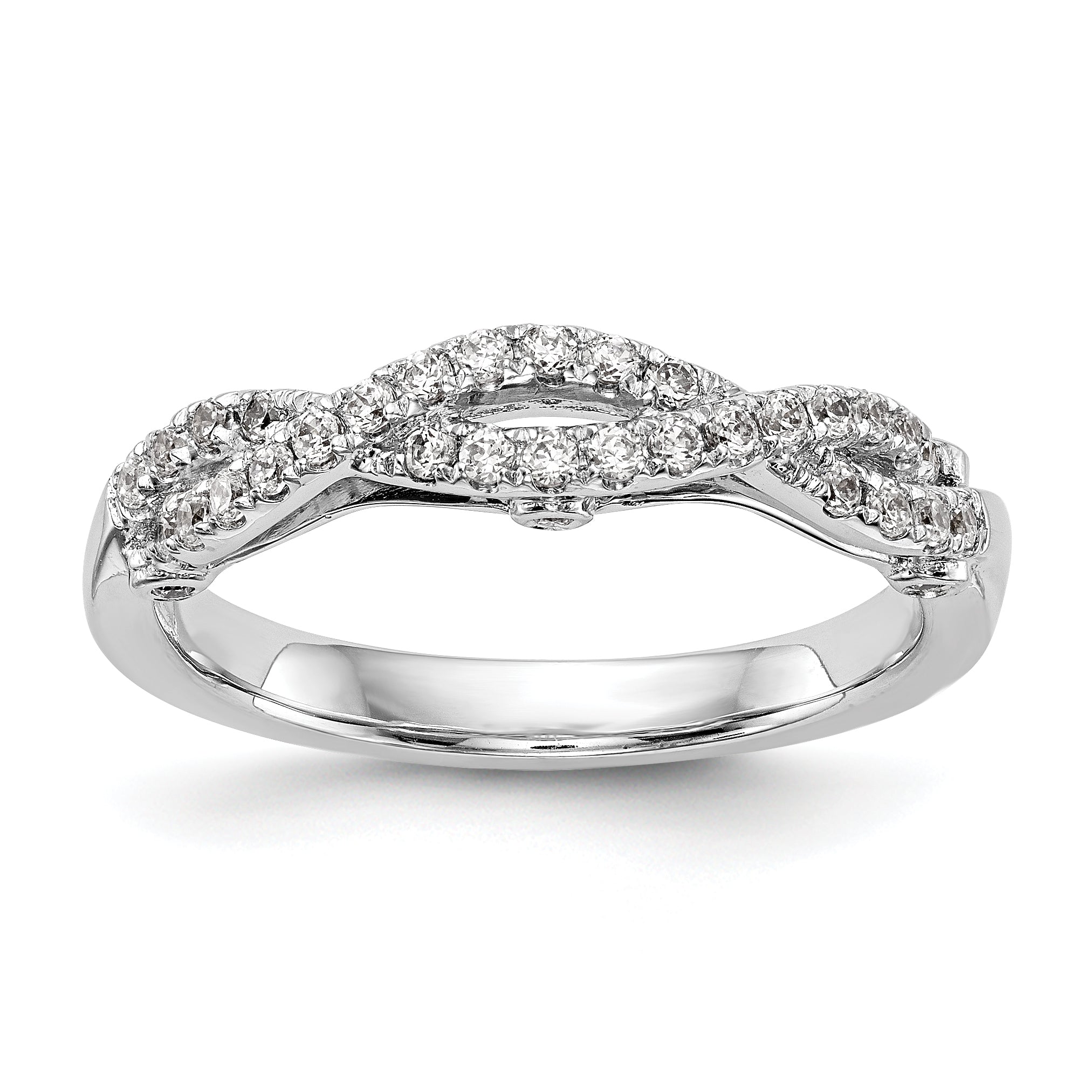 0.23ct. CZ Solid Real 14k White Gold Wedding Wedding Band Ring