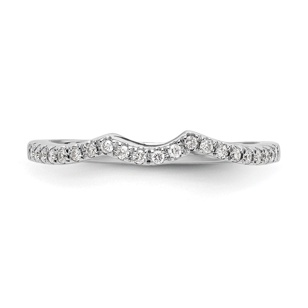 0.15ct. CZ Solid Real 14k White Gold Wedding Wedding Band Ring