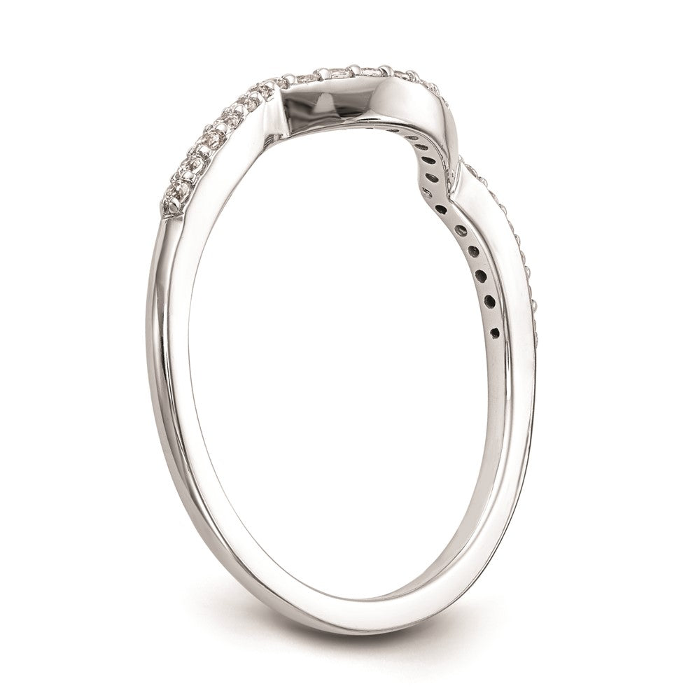 0.13ct. CZ Solid Real 14k White Gold Wedding Wedding Band Ring
