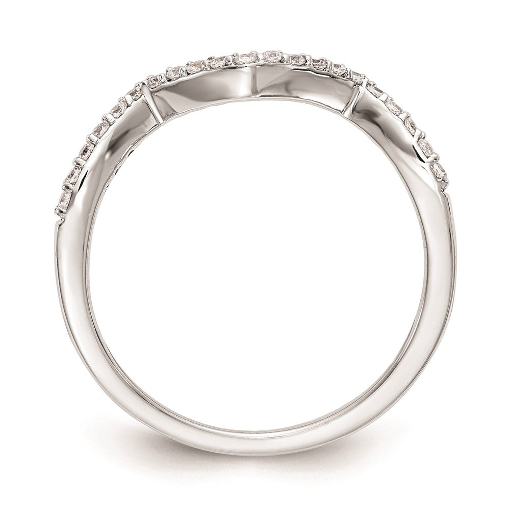 14k White Gold Round Real Diamond Wedding Band