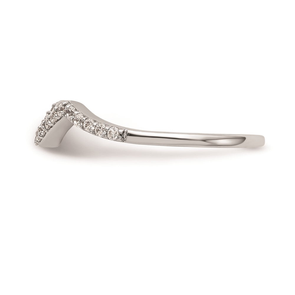 0.17ct. CZ Solid Real 14k White Gold Round Wedding Wedding Band Ring