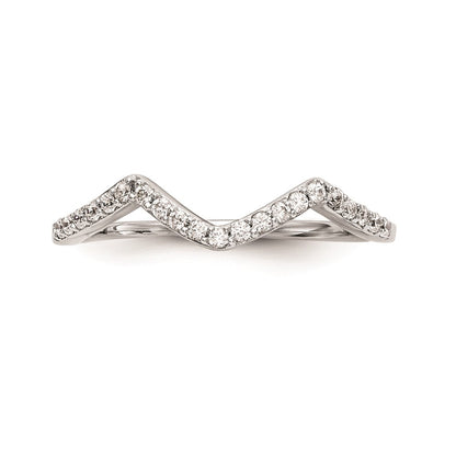 14k White Gold Round Real Diamond Wedding Band