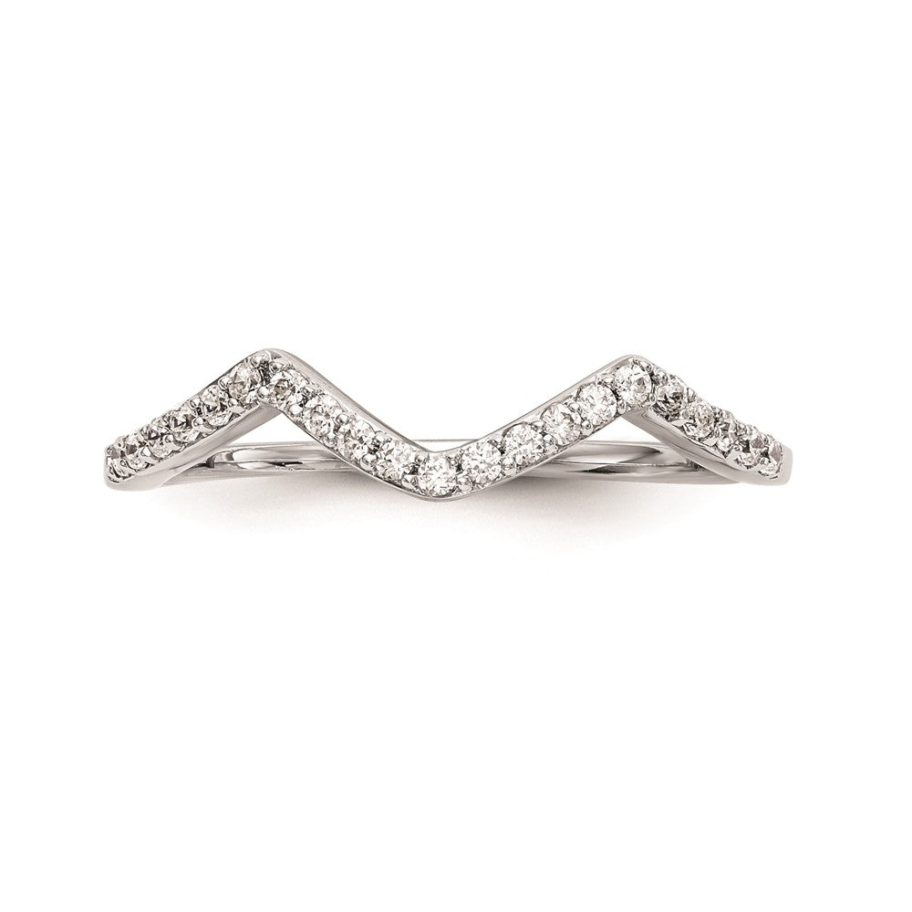 0.17ct. CZ Solid Real 14k White Gold Round Wedding Wedding Band Ring