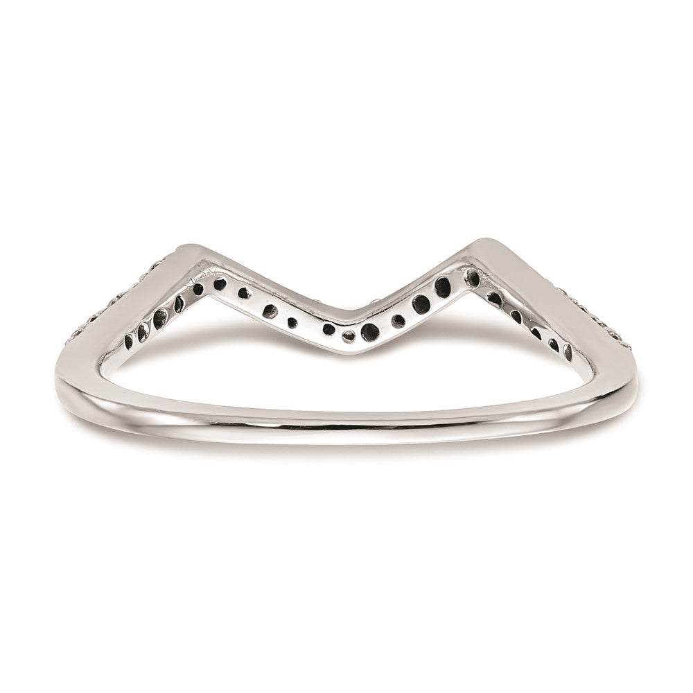 0.17ct. CZ Solid Real 14k White Gold Round Wedding Wedding Band Ring