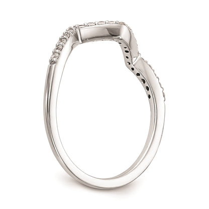 14k White Gold Round Real Diamond Wedding Band