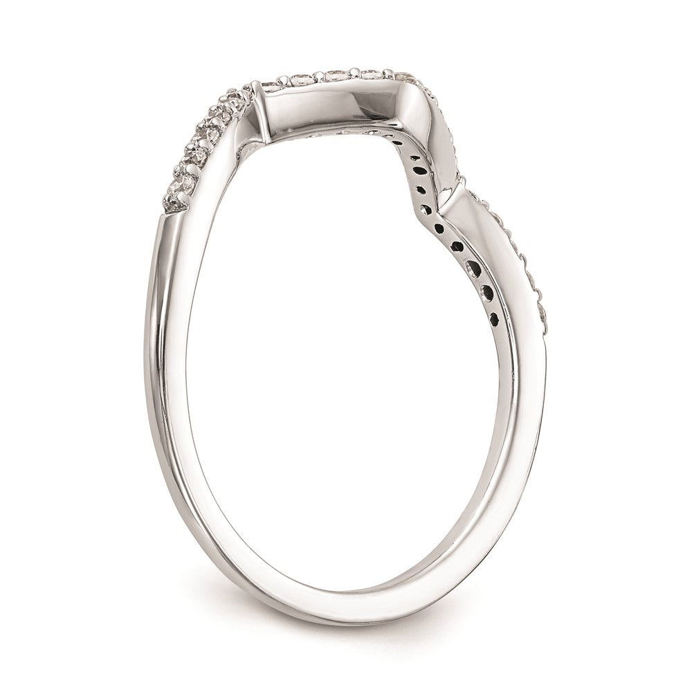 0.17ct. CZ Solid Real 14k White Gold Round Wedding Wedding Band Ring