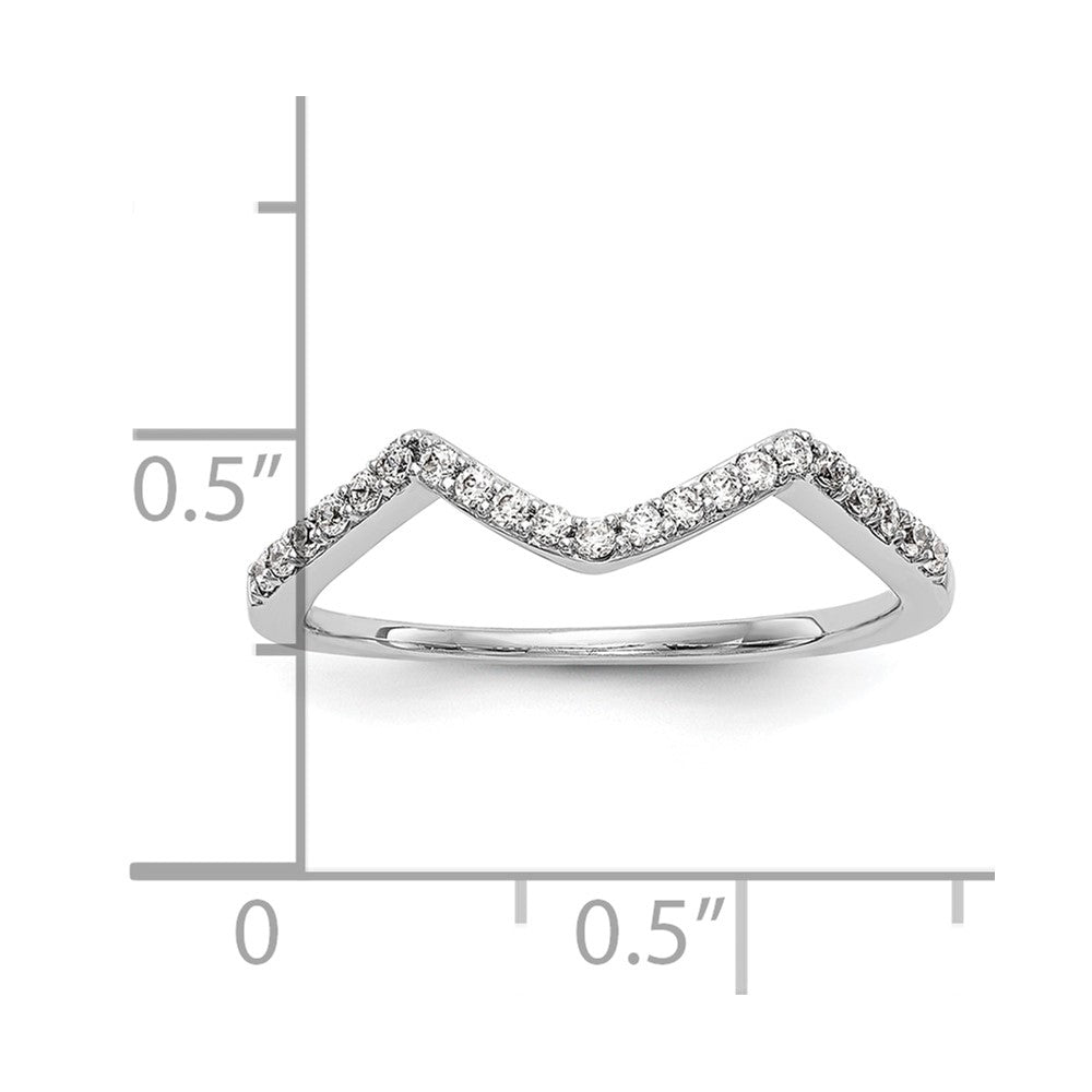 0.17ct. CZ Solid Real 14k White Gold Round Wedding Wedding Band Ring