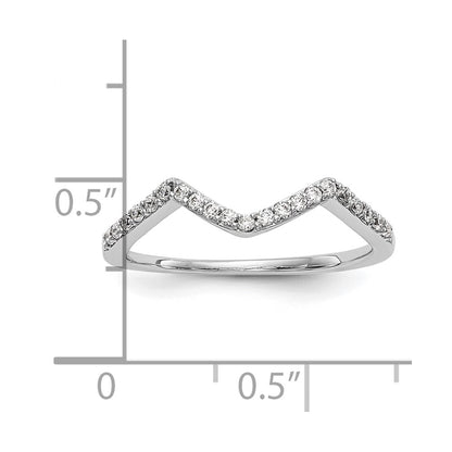 0.17ct. CZ Solid Real 14k White Gold Round Wedding Wedding Band Ring