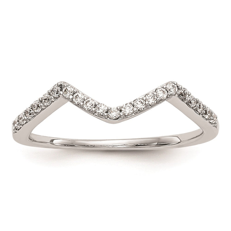 14k White Gold Round Real Diamond Wedding Band