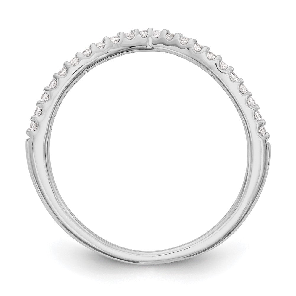 0.18ct. CZ Solid Real 14k White Gold Wedding Wedding Band Ring