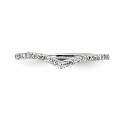 0.18ct. CZ Solid Real 14k White Gold Wedding Wedding Band Ring