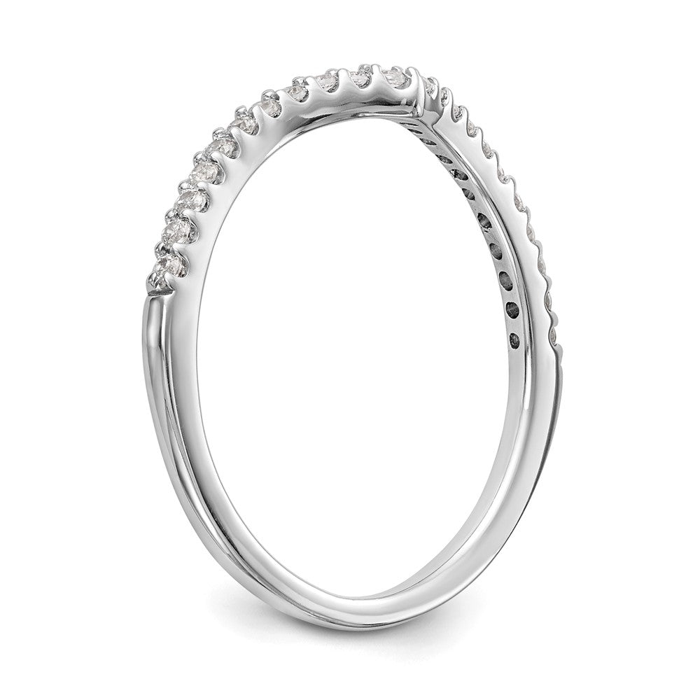 0.18ct. CZ Solid Real 14k White Gold Wedding Wedding Band Ring