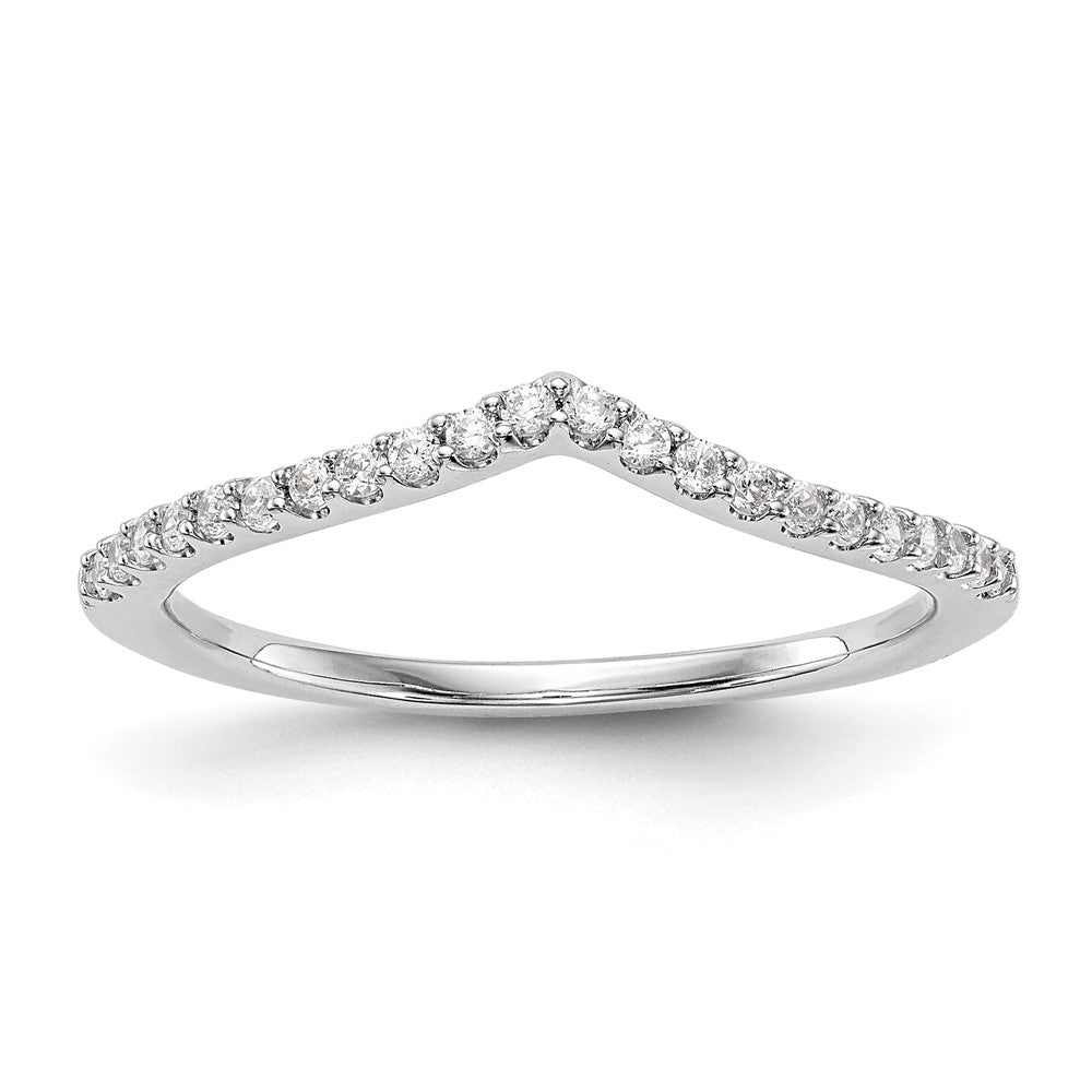 0.18ct. CZ Solid Real 14k White Gold Wedding Wedding Band Ring