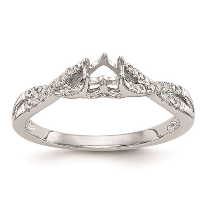 0.33ct. CZ Solid Real 14k White Gold Round Criss-Cross Engagement Ring