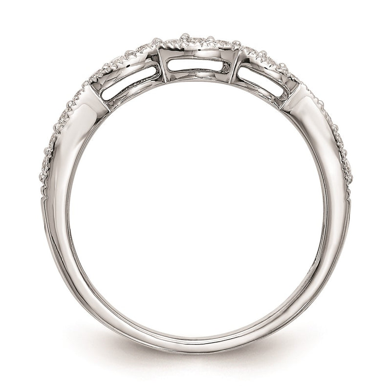 14k White Gold Real Diamond Wedding Band