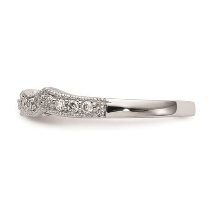 14k White Gold Real Diamond Wedding Band