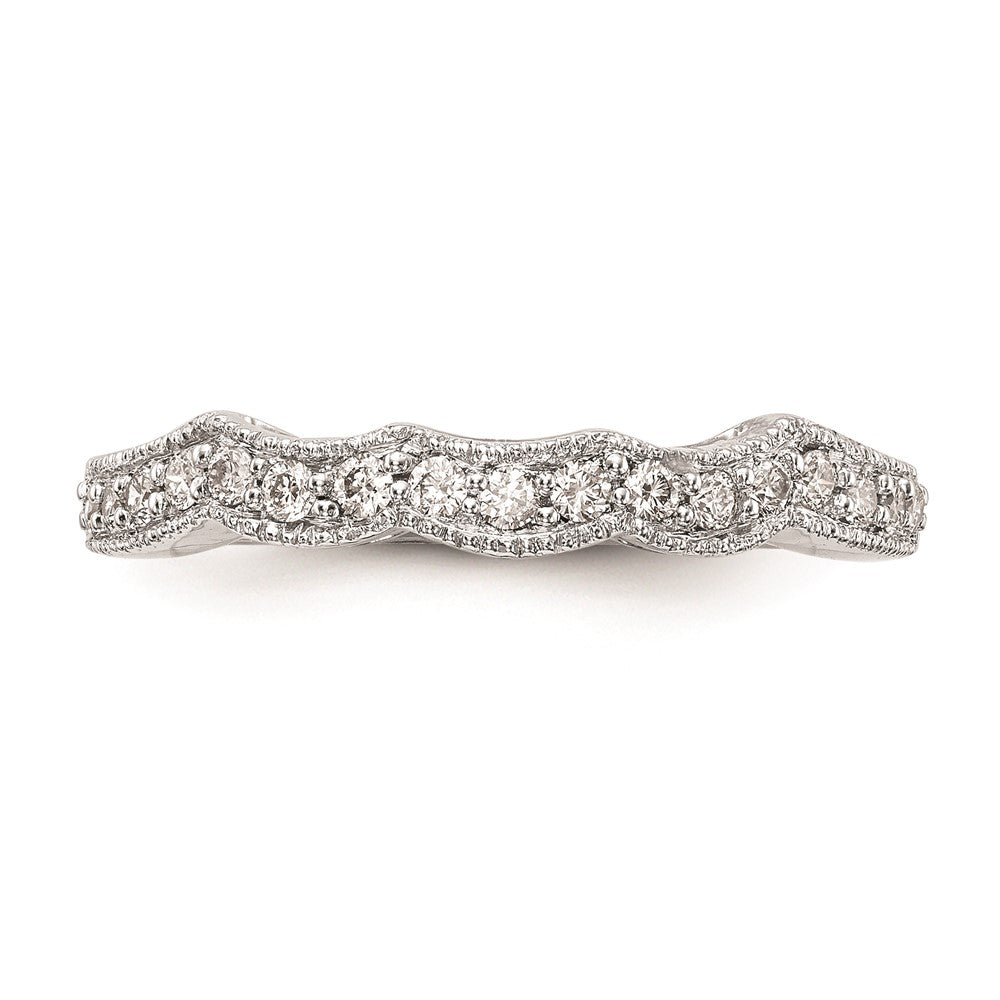 14k White Gold Real Diamond Wedding Band