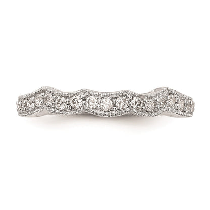 14k White Gold Real Diamond Wedding Band