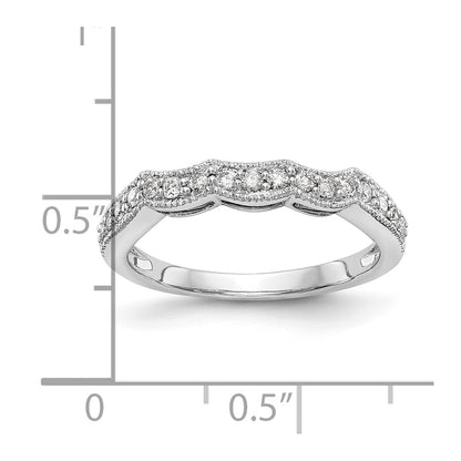 14k White Gold Real Diamond Wedding Band
