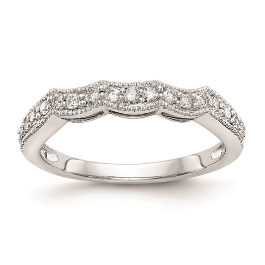 14k White Gold Real Diamond Wedding Band