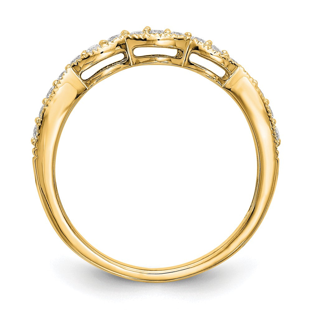 14k Yellow Gold Real Diamond Wedding Band