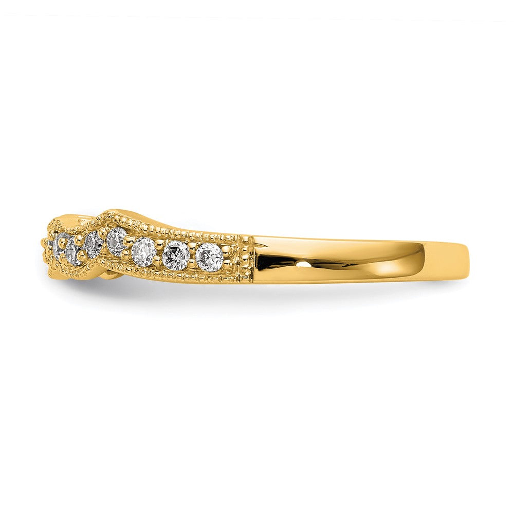 14k Yellow Gold Real Diamond Wedding Band