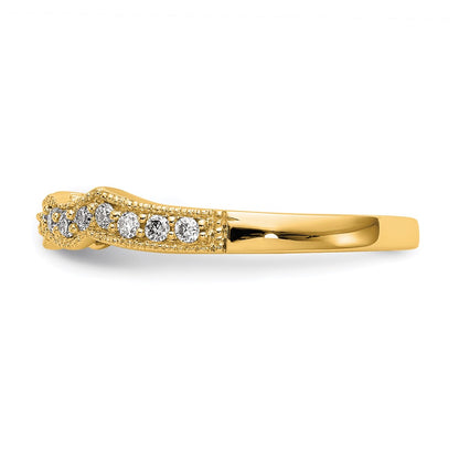 14k Yellow Gold Real Diamond Wedding Band