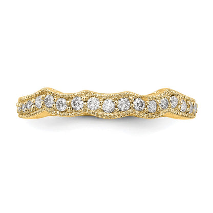 14k Yellow Gold Real Diamond Wedding Band