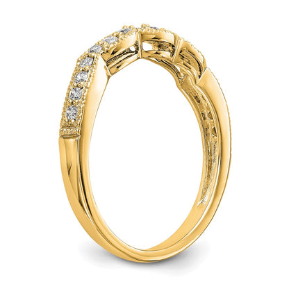 14k Yellow Gold Real Diamond Wedding Band