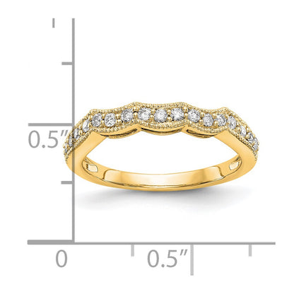 14k Yellow Gold Real Diamond Wedding Band