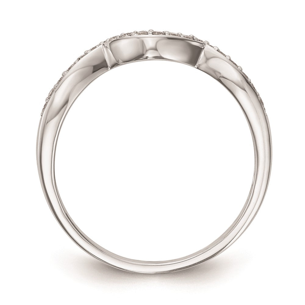0.14ct. CZ Solid Real 14k White Gold Wedding Wedding Band Ring