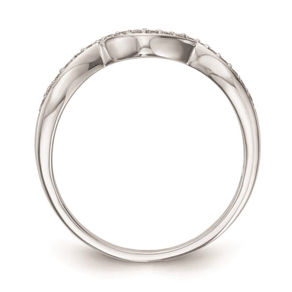 0.14ct. CZ Solid Real 14k White Gold Wedding Wedding Band Ring
