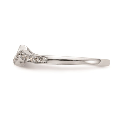 14k White Gold Real Diamond Wedding Band